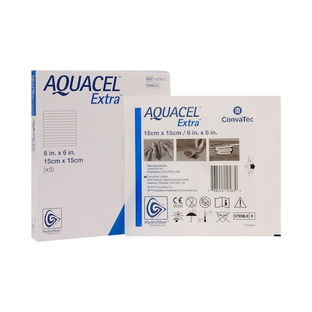 Aquacel Extra Gelling Fiber Wound Dressing, 6 x 6 Inch, Sterile, 5PK 420673